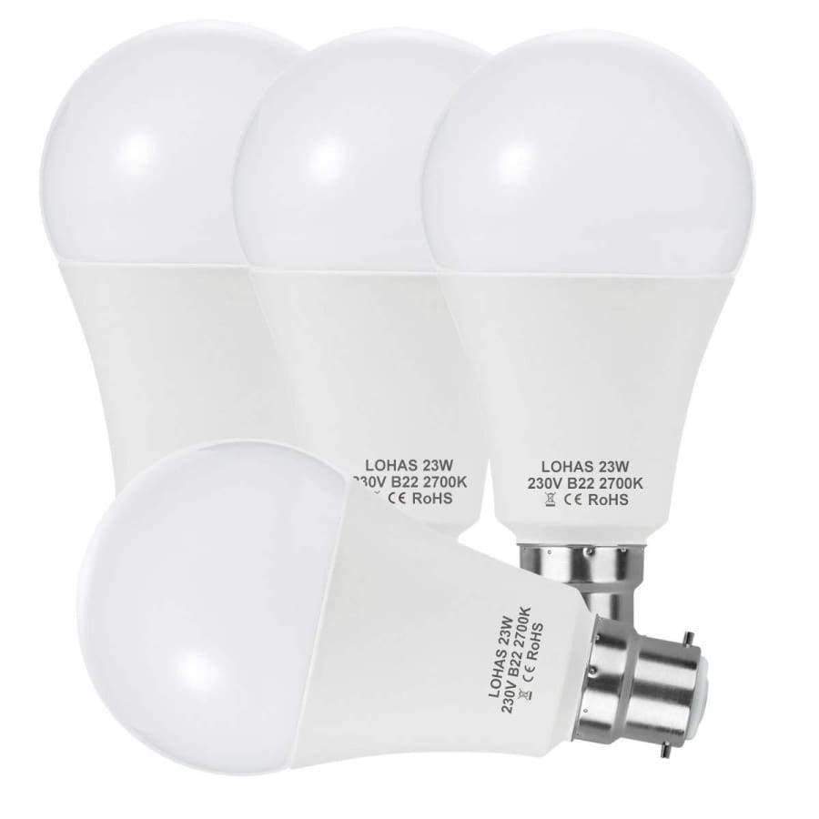 Planet Gates LED A65 B22 Bayonet Bulbs(200W Equivalent)23W LED Lights Warm White 2700K Super Bright 2500Lm Energy Saving Light Bulbs -4PACK