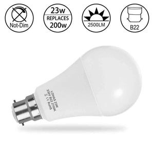 Planet Gates LED A65 B22 Bayonet Bulbs(200W Equivalent)23W LED Lights Warm White 2700K Super Bright 2500Lm Energy Saving Light Bulbs -4PACK