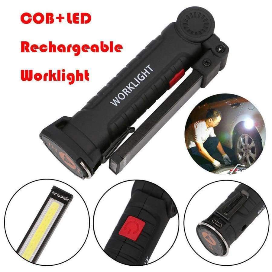 Planet Gates LED COB Rechargeable Magnetic Torch Flexible Inspection Lamp Cordless Work Light  Emergency Lmp