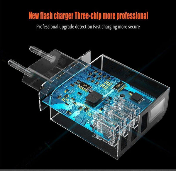Planet Gates LED Display 3 4 USB Charger, ZNP Universal Mobile Phone USB Charger Fast Charging Wall Charger For iPhone Samsung Xiaomi 3.4A