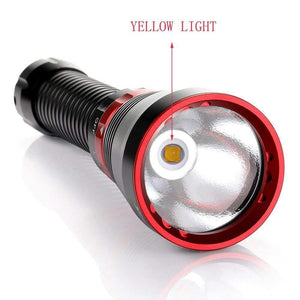 Planet Gates Led Diving Flashlight 6000 Lumens XHP70.2 Yellow Light Super Bright 100M Underwater Scuba Diving Torch Light