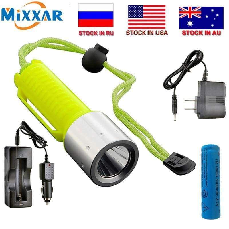 Planet Gates LED Diving Flashlight T6 2000LM Lantern Lamp Rechargeable Linternas by 18650 Underwater Diving Scuba Flashlights Light