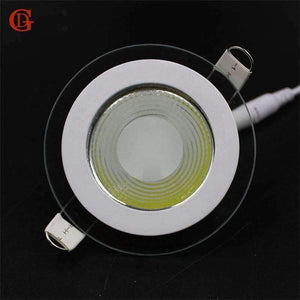 Planet Gates LED Downlight COB Dimmable 7W 10W 12W 15W 20W 30W LED COB Panel Light AC85-265V Recessed COB Downlight Glass Cover Down Light