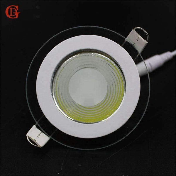 Planet Gates LED Downlight COB Dimmable 7W 10W 12W 15W 20W 30W LED COB Panel Light AC85-265V Recessed COB Downlight Glass Cover Down Light