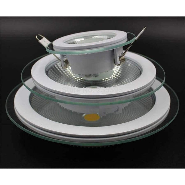 Planet Gates LED Downlight COB Dimmable 7W 10W 12W 15W 20W 30W LED COB Panel Light AC85-265V Recessed COB Downlight Glass Cover Down Light