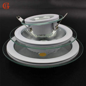 Planet Gates LED Downlight COB Dimmable 7W 10W 12W 15W 20W 30W LED COB Panel Light AC85-265V Recessed COB Downlight Glass Cover Down Light