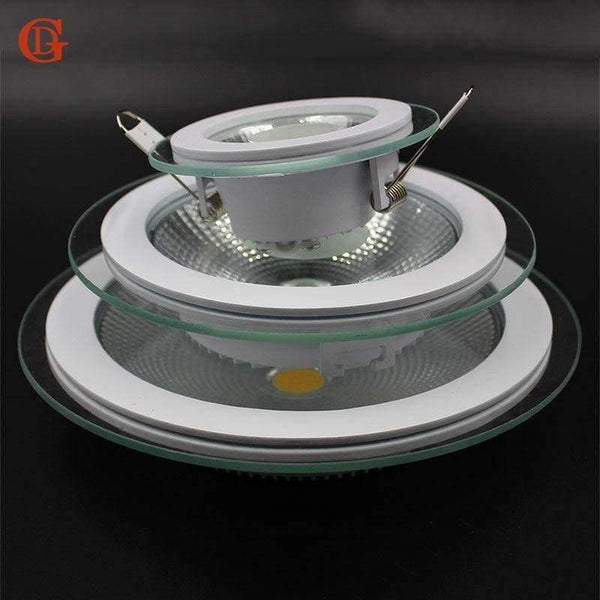 Planet Gates LED Downlight COB Dimmable 7W 10W 12W 15W 20W 30W LED COB Panel Light AC85-265V Recessed COB Downlight Glass Cover Down Light