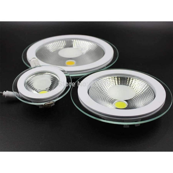 Planet Gates LED Downlight COB Dimmable 7W 10W 12W 15W 20W 30W LED COB Panel Light AC85-265V Recessed COB Downlight Glass Cover Down Light