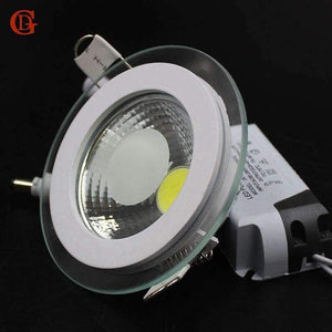 Planet Gates LED Downlight COB Dimmable 7W 10W 12W 15W 20W 30W LED COB Panel Light AC85-265V Recessed COB Downlight Glass Cover Down Light