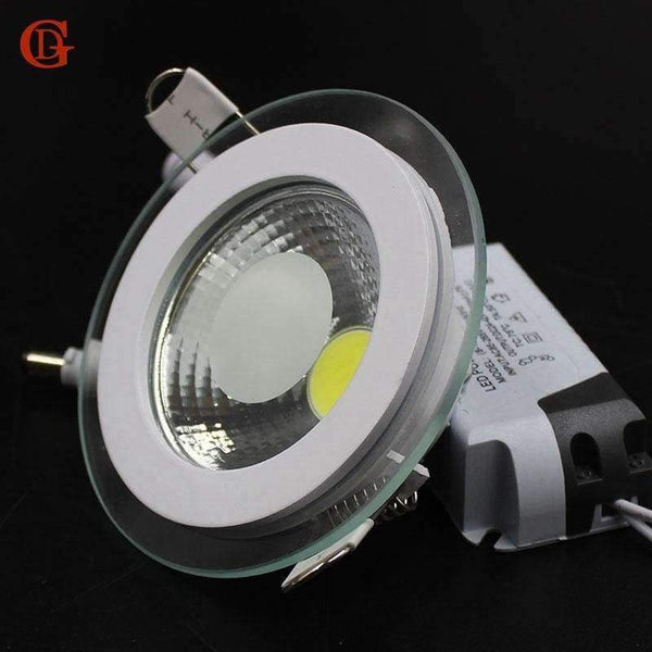 Planet Gates LED Downlight COB Dimmable 7W 10W 12W 15W 20W 30W LED COB Panel Light AC85-265V Recessed COB Downlight Glass Cover Down Light