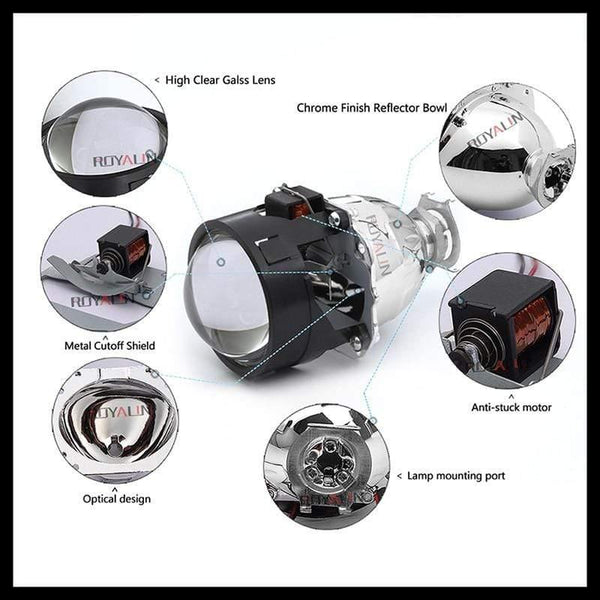 Planet Gates LED DRL Double Angel Eyes Halo Rings Turbine Mini Projector Lens Bi Xenon H1 Headlight Shrouds White H4 H7 Auto Lamp DIY