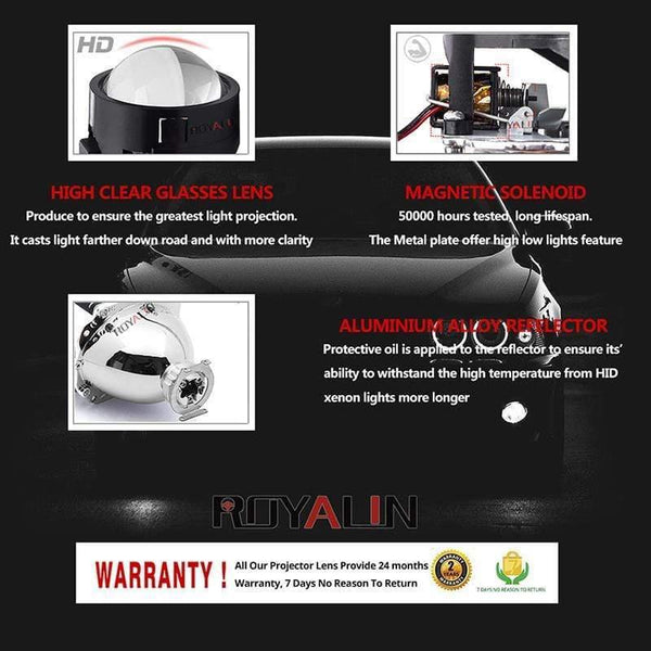 Planet Gates LED DRL Double Angel Eyes Halo Rings Turbine Mini Projector Lens Bi Xenon H1 Headlight Shrouds White H4 H7 Auto Lamp DIY