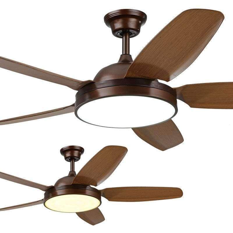 Planet Gates Led fan light living room dining room imitation wood led chandelier imported motor led ceiling lamp home energy-saving lighting