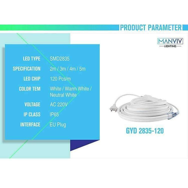 Planet Gates LED Flexible Strip AC220V 2M 3M 4M 5M SMD2835 120LEDs/m P65 Waterproof High Brightness EU Plug Neon Led Strip Decoration Light