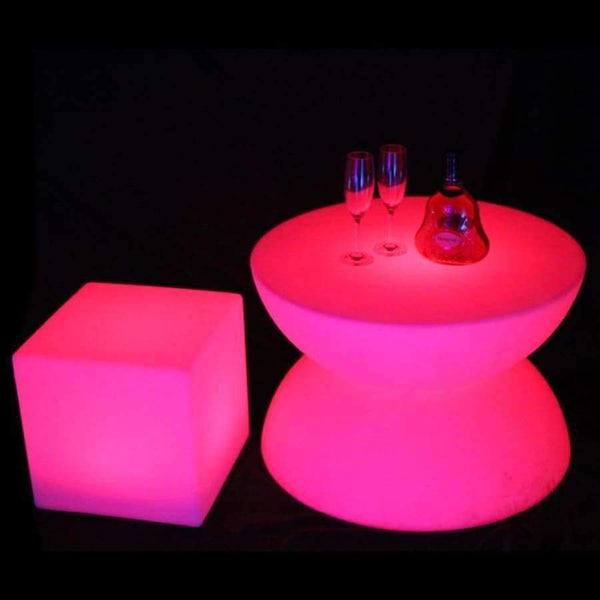 Planet Gates LED glowing table Chair set Bar Furniture Sets SK-LF16B (D66*H44cm) 1pc+4pcs LED Cube Chair D40cm free shipping 1set