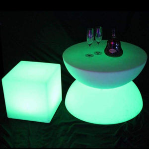 Planet Gates LED glowing table Chair set Bar Furniture Sets SK-LF16B (D66*H44cm) 1pc+4pcs LED Cube Chair D40cm free shipping 1set