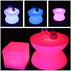 Planet Gates LED glowing table Chair set Bar Furniture Sets SK-LF16B (D66*H44cm) 1pc+4pcs LED Cube Chair D40cm free shipping 1set