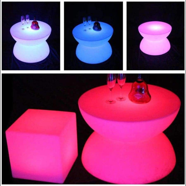 Planet Gates LED glowing table Chair set Bar Furniture Sets SK-LF16B (D66*H44cm) 1pc+4pcs LED Cube Chair D40cm free shipping 1set
