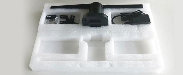 Planet Gates LED Holographic Projector Portable Hologram Player 3D Holographic Dispaly Fan Unique Hologram Projector Black