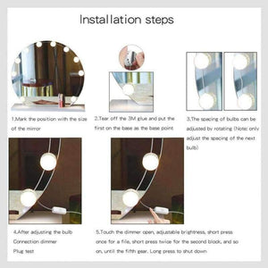 Planet Gates LED Light Bulbs Kit USB Charging Port Cosmetic Lighted Make up Mirrors Bulb Adjustable Brightness lights