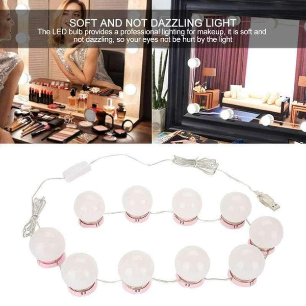 Planet Gates LED Light Bulbs Kit USB Charging Port Cosmetic Lighted Make up Mirrors Bulb Adjustable Brightness lights