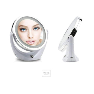 Planet Gates Led Light  Cosmetic Mirror Dual-side 1X and 5X, 360 Rotary, USB rechargeable Makeup Mirror TB-1276