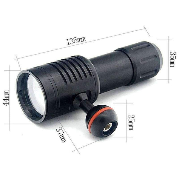 Planet Gates LED Portable Waterproof Flashlight Diver Diving Flashlight Scuba Photography Lamp Underwater Video LED Torch Light 100M 3200LM