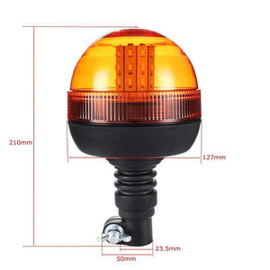 Planet Gates LED Rotating Flashing Amber Beacon Flexible Tractor Warning Light 12V-24V Roadway Safety