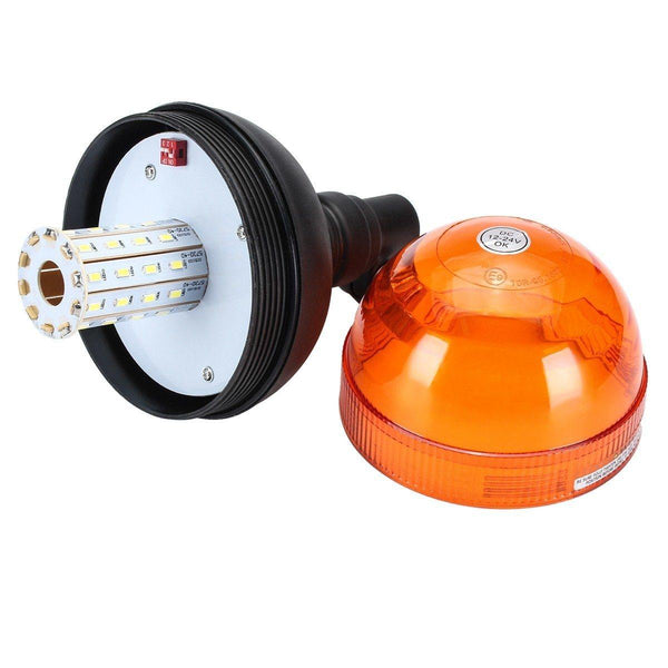 Planet Gates LED Rotating Flashing Amber Beacon Flexible Tractor Warning Light 12V-24V Roadway Safety