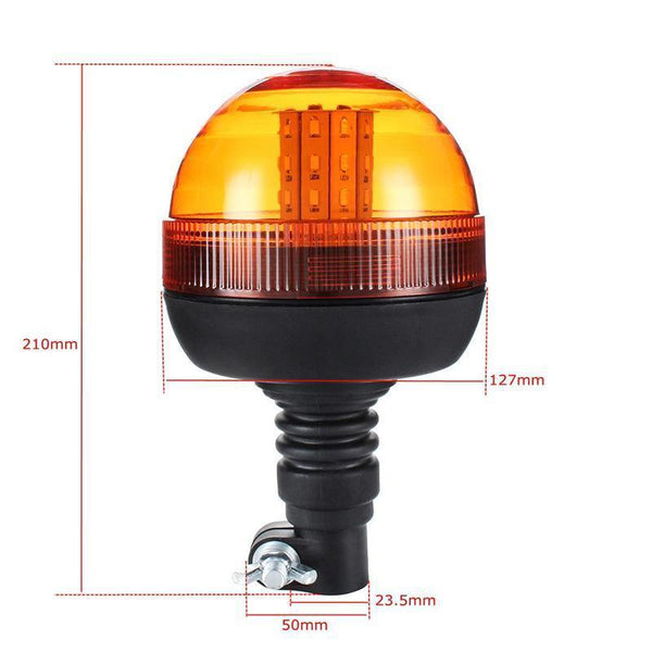 Planet Gates LED Rotating Flashing Amber Beacon Flexible Tractor Warning Light 12V-24V Roadway Safety