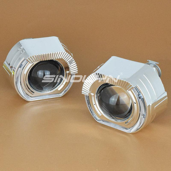 Planet Gates LED Running Lights Angel Eyes HID Bi xenon Projector Lenses for Headlights H4 H7 Car Retrofit Headlamp Lens Devil Eyes