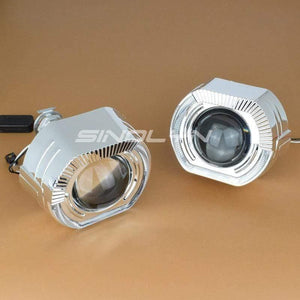 Planet Gates LED Running Lights Angel Eyes HID Bi xenon Projector Lenses for Headlights H4 H7 Car Retrofit Headlamp Lens Devil Eyes