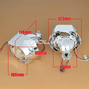 Planet Gates LED Running Lights Angel Eyes HID Bi xenon Projector Lenses for Headlights H4 H7 Car Retrofit Headlamp Lens Devil Eyes