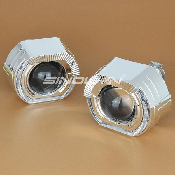 Planet Gates LED Running Lights Angel Eyes HID Bi xenon Projector Lenses for Headlights H4 H7 Car Retrofit Headlamp Lens Devil Eyes