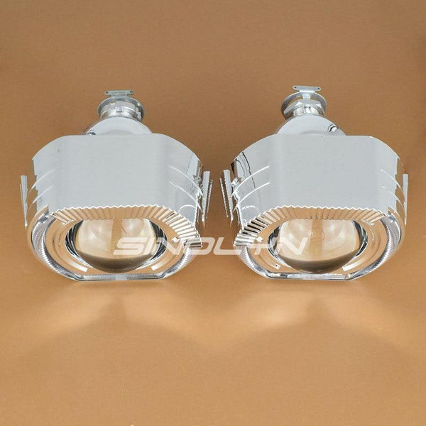 Planet Gates LED Running Lights Angel Eyes HID Bi xenon Projector Lenses for Headlights H4 H7 Car Retrofit Headlamp Lens Devil Eyes