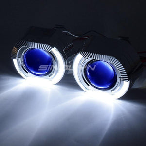 Planet Gates LED Running Lights Angel Eyes HID Bi xenon Projector Lenses for Headlights H4 H7 Car Retrofit Headlamp Lens Devil Eyes