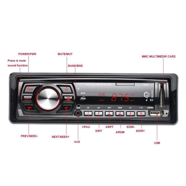 Planet Gates LED Screen In-Dash FM Car Input Receiver Stereo 50W x 4 LCD Display SD USB MP3 WMA Radio Player