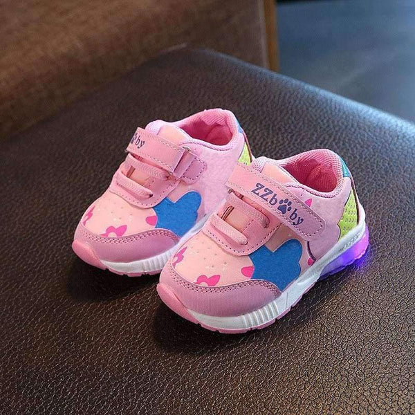 Planet Gates LED shoes children Hook^Loop cool excellent baby sneakers lighting up girls boys shoes glowing footwear