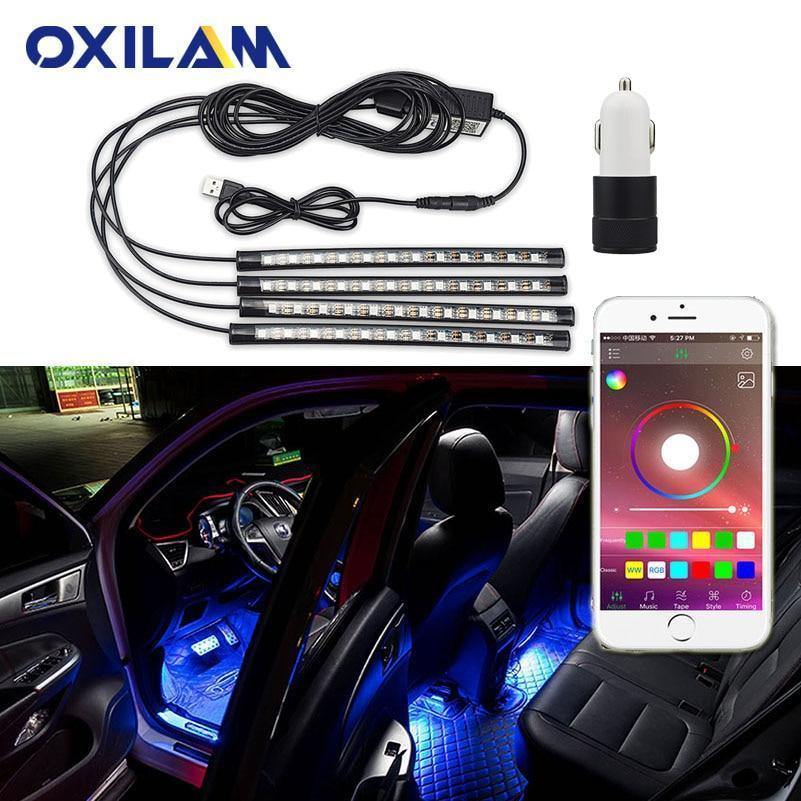 Planet Gates LED Strip Auto Car Ambient Light APP Control USB RGB Interior Atmosphere Lamp 5050 48SMD Flexible Car LED Decorative Lights