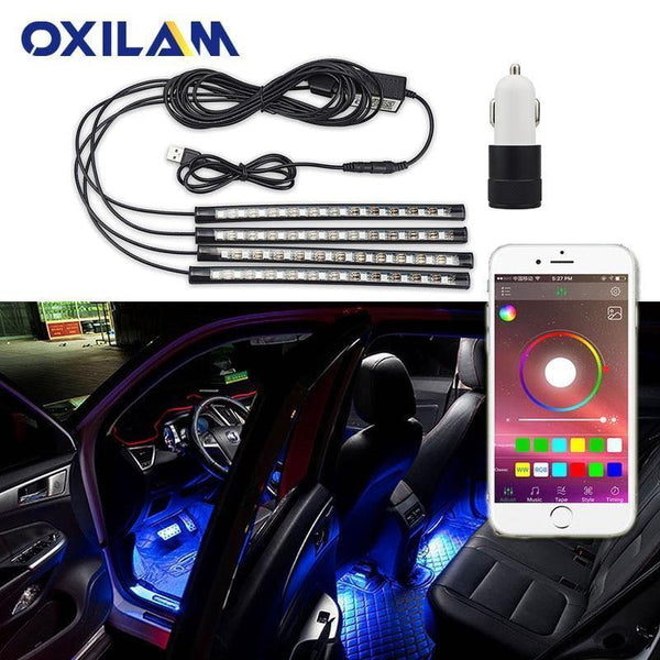 Planet Gates LED Strip Auto Car Ambient Light APP Control USB RGB Interior Atmosphere Lamp 5050 48SMD Flexible Car LED Decorative Lights