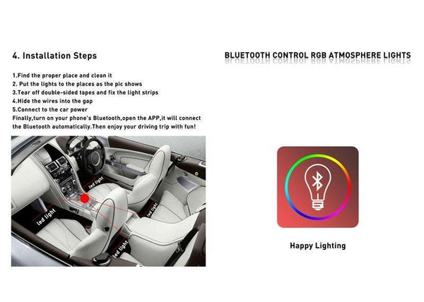 Planet Gates LED Strip Auto Car Ambient Light APP Control USB RGB Interior Atmosphere Lamp 5050 48SMD Flexible Car LED Decorative Lights