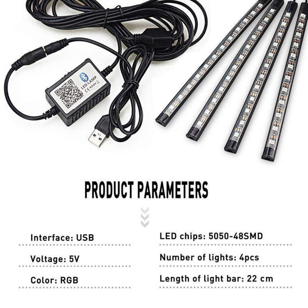 Planet Gates LED Strip Auto Car Ambient Light APP Control USB RGB Interior Atmosphere Lamp 5050 48SMD Flexible Car LED Decorative Lights