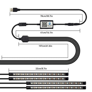 Planet Gates LED Strip Auto Car Ambient Light APP Control USB RGB Interior Atmosphere Lamp 5050 48SMD Flexible Car LED Decorative Lights