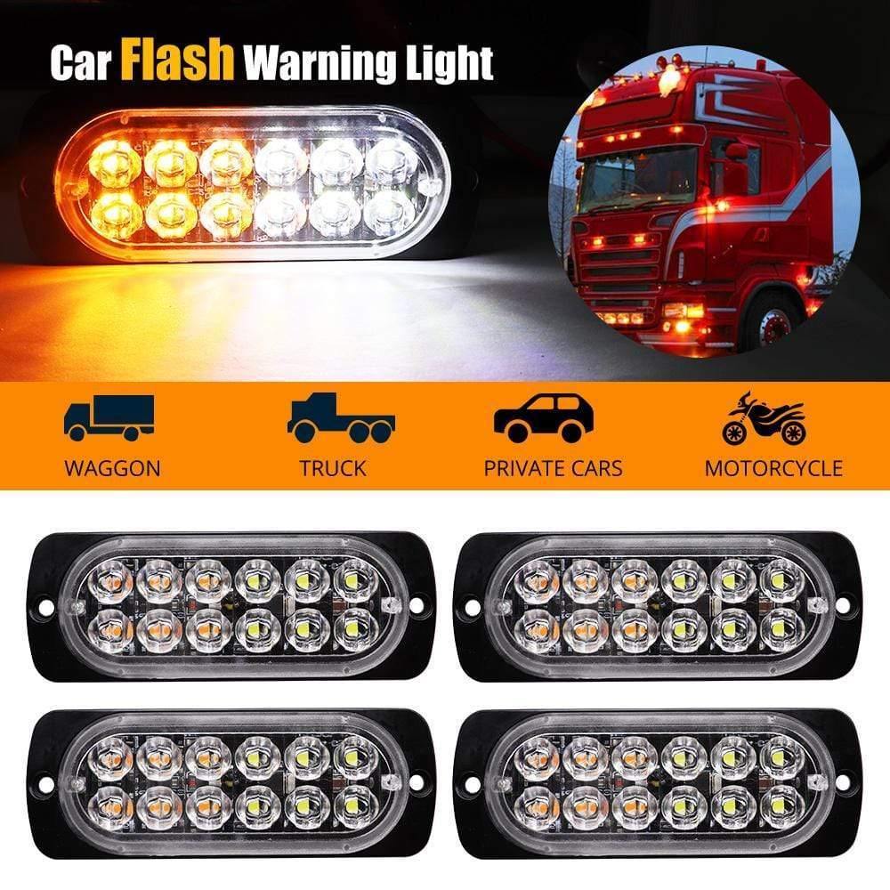 Planet Gates LED Strobe Warning Light Grille Flashing Breakdown Emergency Light Motorcycle Car Truck Side Lamp Traffic Signal Light 12V 24V
