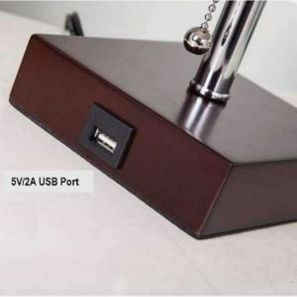 Planet Gates LED Table Lamp USB  Desk Lamp, reading lamp nightlight for bedroom with Unique Shade and Brown  Base