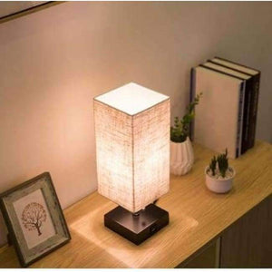 Planet Gates LED Table Lamp USB  Desk Lamp, reading lamp nightlight for bedroom with Unique Shade and Brown  Base