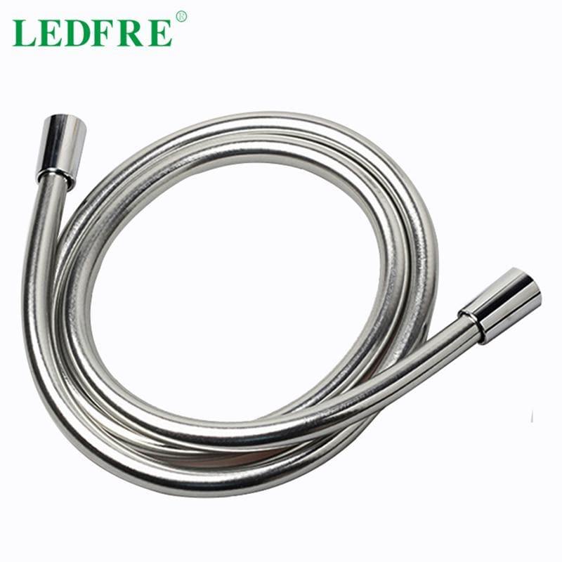 LEDFRE PVC Shower Hose Silver PVC Hose Plumbing Flexible Hose For Bathroom Handheld Showerhead F1/2*F1/2 For 16" 40" 60" 80"