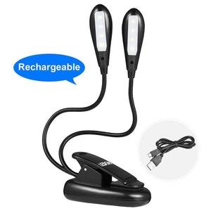 Planet Gates LEDGLE Rechargeable Book Lights Compact LED Book Light Easy Clip-on Reading Lamps with 2 Lamp Arms