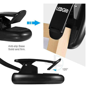 Planet Gates LEDGLE Rechargeable Book Lights Compact LED Book Light Easy Clip-on Reading Lamps with 2 Lamp Arms