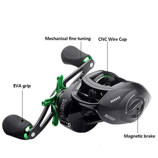 Planet Gates Left hand Baitcasting Reels Fishing Casting Reel With Magnetic Brake 8.1:1 12+1 BB Spinning Fishing Reels 8KG Drag Left Right